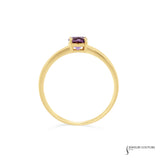 Erica - 14KT Yellow Gold Round Amethyst Solitaire Ring