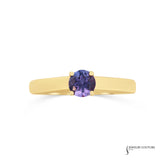 Erica - 14KT Yellow Gold Round Amethyst Solitaire Ring