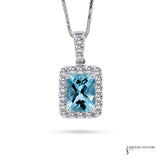 Australis - 14KT Gold Radiant-Cut Aquamarine and Diamond Pendant