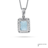 Australis - 14KT Gold Radiant-Cut Aquamarine and Diamond Pendant