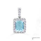 Australis - 14KT Gold Radiant-Cut Aquamarine and Diamond Pendant