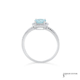 Perovskia - 14KT White Gold Aquamarine and Diamond Ring