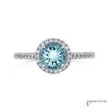 Perovskia - 14KT White Gold Aquamarine and Diamond Ring