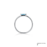 Cypress - 18KT White Gold East-to-West Aquamarine and Diamond Ring