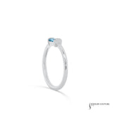 Cypress - 18KT White Gold East-to-West Aquamarine and Diamond Ring