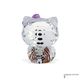 Swarovski Purple Bow Brown Bear Hello Kitty Figurine