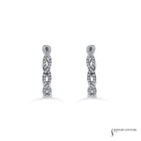 Pothos - 14KT White Gold Twisted Diamond Hoop Earrings