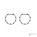 Pothos - 14KT White Gold Twisted Diamond Hoop Earrings