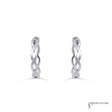 Pothos - 14KT White Gold Twisted Diamond Hoop Earrings