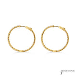 Weigela - 14KT Yellow Gold Lab Grown Diamond Hoop Earrings