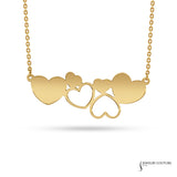 Intertwined Hearts - 14KT Yellow Gold Heart Necklace