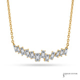 Forsythia - 14KT Yellow Gold Offset Baguette Necklace