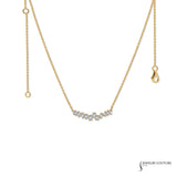 Forsythia - 14KT Yellow Gold Offset Baguette Necklace