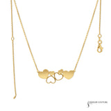 Intertwined Hearts - 14KT Yellow Gold Heart Necklace