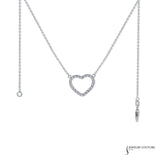 Diamond Love - 14KT White Gold Diamond Heart Necklace