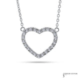 Diamond Love - 14KT White Gold Diamond Heart Necklace