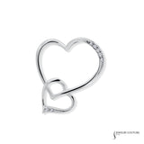 Entwined Hearts - 14KT White Gold Diamond Charm