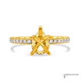 Daisy - 14KT Yellow Gold Pear Semi-Mount Engagement Ring