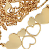 14KT Yellow Gold Heart Necklace - Intertwined Hearts