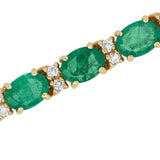 14KT Yellow Gold Emerald Tennis Bracelet 14KT Yellow Gold – 19.00 CT Natural Emeralds & 1.14 CTW Diamonds