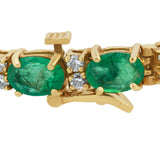 14KT Yellow Gold Emerald Tennis Bracelet 14KT Yellow Gold – 19.00 CT Natural Emeralds & 1.14 CTW Diamonds