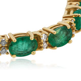 14KT Yellow Gold Emerald Tennis Bracelet 14KT Yellow Gold – 19.00 CT Natural Emeralds & 1.14 CTW Diamonds
