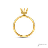 Daisy - 14KT Yellow Gold Pear Semi-Mount Engagement Ring