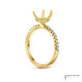 Daisy - 14KT Yellow Gold Pear Semi-Mount Engagement Ring