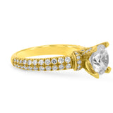 18KT Yellow Gold Michel M Engagement Ring with Dazzling Pave Diamonds – Size 6.5