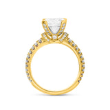 18KT Yellow Gold Michel M Engagement Ring with Dazzling Pave Diamonds – Size 6.5