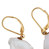 14K Yellow Gold Baroque Freshwater Pearl Drop Earrings – Unique Artisan Design