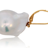 14K Yellow Gold Baroque Freshwater Pearl Drop Earrings – Unique Artisan Design