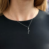 Viper - 14KT White Gold Diamond and Tsavorite Snake Necklace