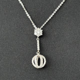 14KT White Gold Diamond Pendant Necklace