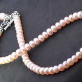 Sterling Silver Freshwater Pink Pearl Necklace – 18” Toggle Clasp – Hand-Strung Jewelry