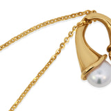14K Yellow Gold Modern Pearl & Diamond Pendant Necklace – .10 CTW