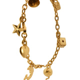 18K Yellow Gold Vintage Charm Bracelet – Estate Jewelry with Playful Motifs