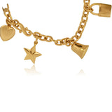 18K Yellow Gold Vintage Charm Bracelet – Estate Jewelry with Playful Motifs