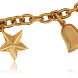 18K Yellow Gold Vintage Charm Bracelet – Estate Jewelry with Playful Motifs