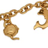 18K Yellow Gold Vintage Charm Bracelet – Estate Jewelry with Playful Motifs