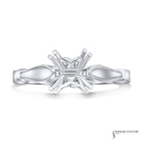 Flora - 14KT White Gold Princess Semi-Mount Engagement Ring