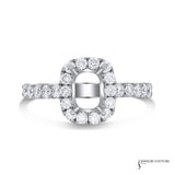 Aspen - 18KT White Gold Halo Semi-Mount Engagement Ring