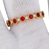 18K Yellow Gold Ruby and Diamond Eternity Band