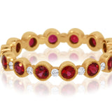 18K Yellow Gold Ruby and Diamond Eternity Band