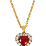 Ruby Heart Pendant with Diamonds & 14kt Chain