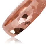 Hammered finish Men's Wedding Band 14KT Rose Gold