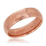 Hammered finish Men's Wedding Band 14KT Rose Gold