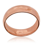 Hammered finish Men's Wedding Band 14KT Rose Gold