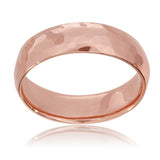 Hammered finish Men's Wedding Band 14KT Rose Gold