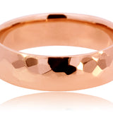 Hammered finish Men's Wedding Band 14KT Rose Gold